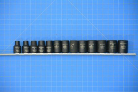 JHW36923 - 3/8" DRIVE SHALLOW IMPACT SOCKET SET, 6 POINT, METRIC, 13 PIECES