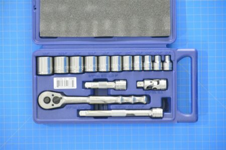 JHW50663 - 15 PIECE 3/8" DRIVE SOCKET AND DRIVE TOOL SET, 6 POINT COMPACT CASE, SAE