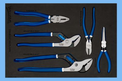 JHWFPLS-4GL - 4 Piece Cutting & Utility Plier Set" 1/3 Foam Drawer Insert, Williams Industrial Tools